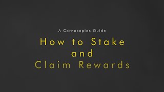 How to Stake Cornucopias Land & Domes and Claim Rewards