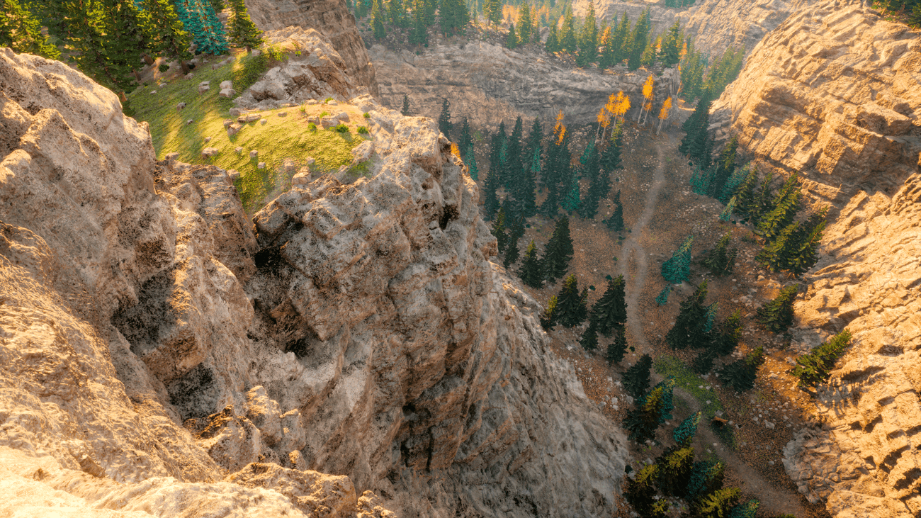 Cliffs overlooking hiking trails
